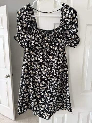 Black dress with flowers
