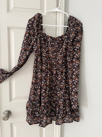 Black dress with flowers