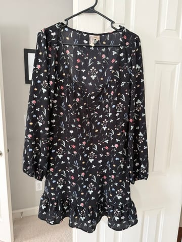 Black dress with flowers