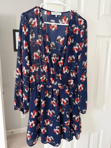 Blue and red flowers dress