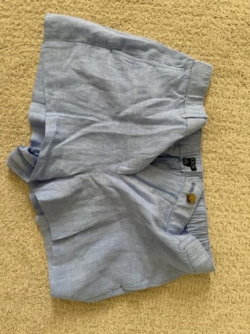 Blue linen shorts