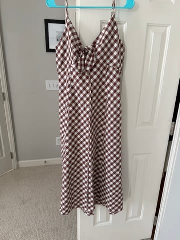 Brown & white dress