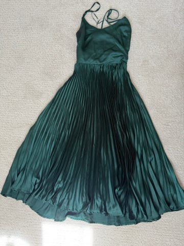 Green silk dress