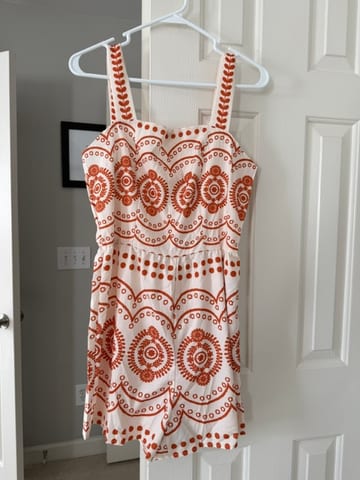 Orange and white romper